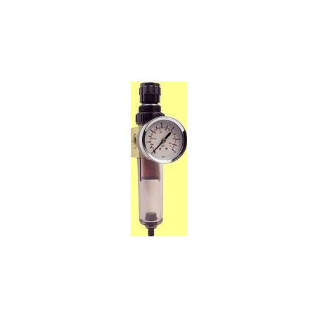 Pressure regulator with condensation discharge filter