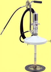 Portable grease pump for drums of outside Ø from 240 to 280 mm. 
