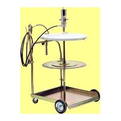 Plate-forme mobile pour la distribution de graisse pour fûts de 180/220 kg avec diamètre extérieur de 550 à 600 mm.  