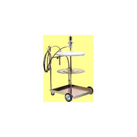 Plate-forme mobile pour la distribution de graisse pour fûts de 180/220 kg avec diamètre extérieur de 550 à 600 mm.  