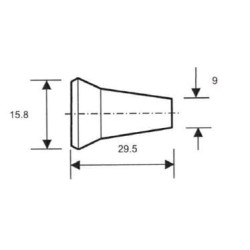 Tobera redonda DI 6,4mm, 1/4"
