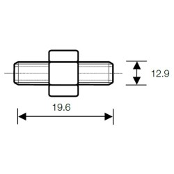 Mamelon double fileté 2 FE 1/4"