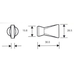 Flare nozzle IB 27mm wide, 1/4"