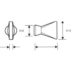 Tobera plana 32mm de ancho, 1/4"