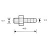 Hose barb connector 1/4" for 13mm hose