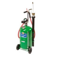 Waste oil drainer with 24-litre wheel-mounted tank