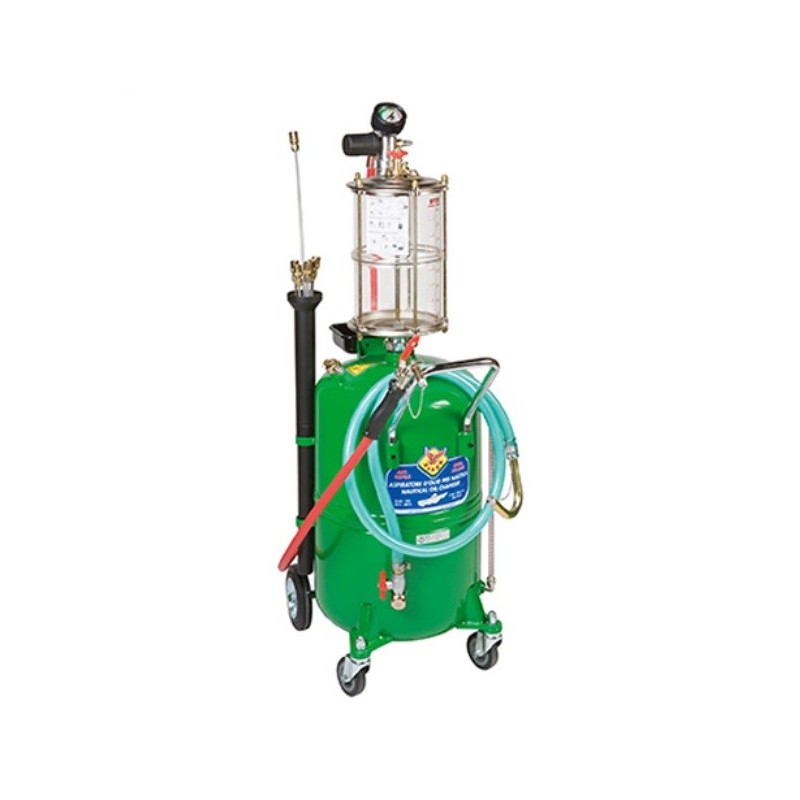 Waste oil drainer with transparent chamber, 65-litre wheel-mounted tank Waste oil drainer with transparent chamber, 65-litre wheel-mounted tank