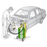 Waste oil drainers for pits. 