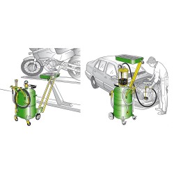 Recuperador/aspirador de aceite usado a pantógrafo universal