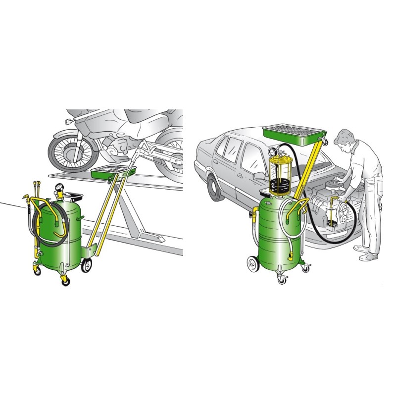 Recuperador/aspirador de aceite usado a pantógrafo universal Recuperador/aspirador de aceite usado a pantógrafo universal