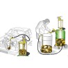 Air-operated oil drainer with transparent chamber, wheel-mounted 90-litre tank 