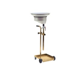 Waste oil drainer for tanks or drums composed of Trolley for 20/60 kg containers. 