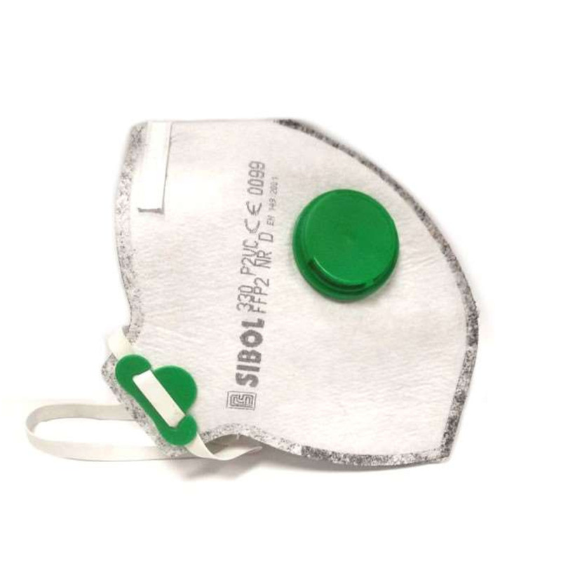 Mascarilla auto filtrante plegada con válvula y carbón, FFP2,