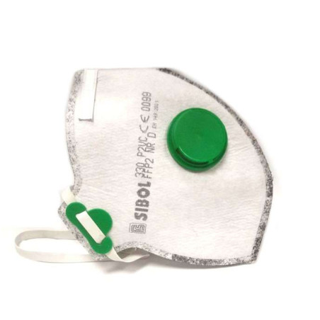 Mascarilla auto filtrante plegada con válvula y carbón, FFP2,