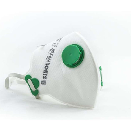 Masque autofiltrant plié P3DV, FFP3, avec valve