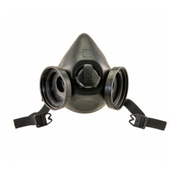 Double filter half mask Respirator II-Black rubber. Standard harness