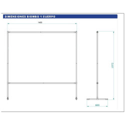 BIOMBO DE SOLDADURA, 1 corpo, 1.400mm x 2.000mm
