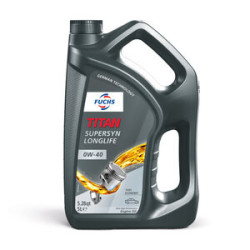 TITAN SUPERSYN LONGLIFE SAE 0W-40 - Caja 3 × 5 L. Imagen representativa del catálogo del proveedor; la presentación suministrada