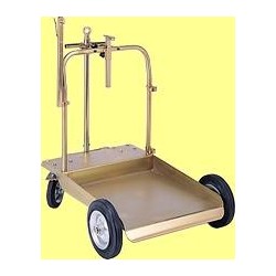 Super trolley for drums of 180/220 kg equipped with 4 wheels (2 fixed and 2 castors, one of which braked). 